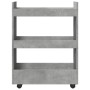 Narrow storage cart 3 levels wood gray concrete by , Kitchen and dining carts - Ref: Foro24-855253, Price: 53,88 €, Discount: %