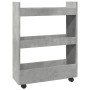 Narrow storage cart 3 levels wood gray concrete by , Kitchen and dining carts - Ref: Foro24-855253, Price: 53,88 €, Discount: %