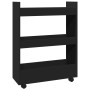 Narrow storage cart 3 levels engineered wood black by , Kitchen and dining carts - Ref: Foro24-855251, Price: 55,31 €, Discou...