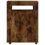 Narrow bathroom cabinet with smoked oak wood and wheels by , Lockers and storage cabinets - Ref: Foro24-855272, Price: 104,99...