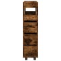 Narrow bathroom cabinet with smoked oak wood and wheels by , Lockers and storage cabinets - Ref: Foro24-855272, Price: 104,99...