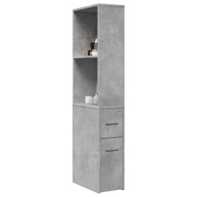 Narrow bathroom cabinet with wheels, gray wood concrete by , Lockers and storage cabinets - Ref: Foro24-855298, Price: 93,27 ...