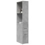 Narrow bathroom cabinet with wheels, gray wood concrete by , Lockers and storage cabinets - Ref: Foro24-855298, Price: 93,99 ...