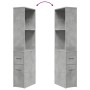 Narrow bathroom cabinet with wheels, gray wood concrete by , Lockers and storage cabinets - Ref: Foro24-855298, Price: 93,99 ...