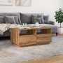 Handcrafted oak coffee table with LED lights 90x49x40 cm by , Coffee table - Ref: Foro24-857711, Price: 114,20 €, Discount: %