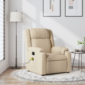 Reclining cream fabric massage chair by , Armchairs - Ref: Foro24-373557, Price: 247,99 €, Discount: %