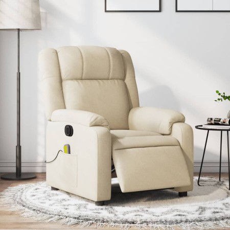 Electric massage recliner chair in cream-colored fabric by , Armchairs - Ref: Foro24-3205199, Price: 276,84 €, Discount: %