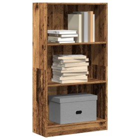 Aged engineered wood bookshelf