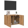 Handcrafted oak wall TV stand 60x30x41 cm by , Closets and storage - Ref: Foro24-857664, Price: 41,31 €, Discount: %