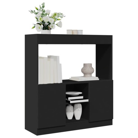 Engineered wood black sideboard 92x33x100 cm by , Bookcases and shelves - Ref: Foro24-855125, Price: 85,99 €, Discount: %