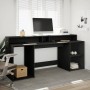 Engineered wood black desk with LED light 200x55x91 cm by , Desks - Ref: Foro24-3309439, Price: 204,53 €, Discount: %