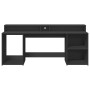 Engineered wood black desk with LED light 200x55x91 cm by , Desks - Ref: Foro24-3309439, Price: 204,53 €, Discount: %