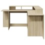 Engineered oak Sonoma wood desk with LED lights, 152x152x91 cm. by , Desks - Ref: Foro24-3309458, Price: 194,57 €, Discount: %