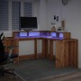 Schreibtisch mit LED-Beleuchtung aus Holz, handgefertigt, 152x152x91 cm. von , Schreibtische - Ref: Foro24-3309464, Preis: 18...