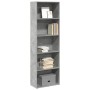 Estantería de madera de ingeniería gris hormigón 60x30x189 cm de , Librerías y estanterías - Ref: Foro24-857920, Precio: 82,6...