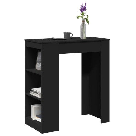 Mesa alta con estantes madera ingeniería negra 95x47x103,5 cm de , Mesas de cocina y de comedor - Ref: Foro24-854383, Precio:...