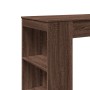 Tall bar table with oak brown shelves 95x47x103.5 cm by , Kitchen and dining tables - Ref: Foro24-854388, Price: 84,94 €, Dis...