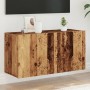 Wall-mounted TV stand in aged wood 80x30x41 cm by , Closets and storage - Ref: Foro24-857666, Price: 49,73 €, Discount: %