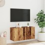 Wall-mounted TV stand in aged wood 80x30x41 cm by , Closets and storage - Ref: Foro24-857666, Price: 49,73 €, Discount: %