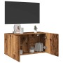 Wall-mounted TV stand in aged wood 80x30x41 cm by , Closets and storage - Ref: Foro24-857666, Price: 49,73 €, Discount: %