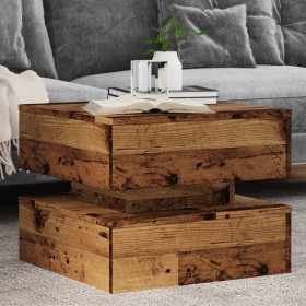 Mesa de centro con luces LED madera envejecida 50x50x40 cm de , Mesas de centro - Ref: Foro24-857716, Precio: 66,99 €, Descue...