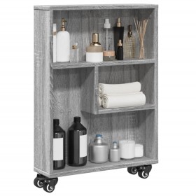 Narrow storage cart in gray Sonoma wood 48x13x68 cm by , Bookcases and shelves - Ref: Foro24-855228, Price: 47,31 €, Discount: %