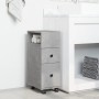 Narrow bathroom cabinet with wheels, gray wood concrete by , Lockers and storage cabinets - Ref: Foro24-855235, Price: 52,47 ...