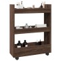 Narrow storage cart 3 levels brown oak wood by , Kitchen and dining carts - Ref: Foro24-855256, Price: 55,31 €, Discount: %