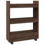 Narrow storage cart 3 levels brown oak wood by , Kitchen and dining carts - Ref: Foro24-855256, Price: 55,31 €, Discount: %