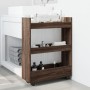 Narrow storage cart 3 levels brown oak wood by , Kitchen and dining carts - Ref: Foro24-855256, Price: 55,31 €, Discount: %