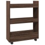 Narrow storage cart 3 levels brown oak wood by , Kitchen and dining carts - Ref: Foro24-855256, Price: 55,31 €, Discount: %