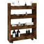 Narrow storage cart 4 levels smoked oak wood by , Kitchen and dining carts - Ref: Foro24-855263, Price: 57,83 €, Discount: %