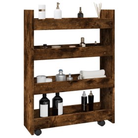 Narrow storage cart 4 levels smoked oak wood by , Kitchen and dining carts - Ref: Foro24-855263, Price: 55,99 €, Discount: %