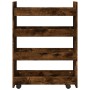 Narrow storage cart 4 levels smoked oak wood by , Kitchen and dining carts - Ref: Foro24-855263, Price: 57,83 €, Discount: %