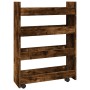 Narrow storage cart 4 levels smoked oak wood by , Kitchen and dining carts - Ref: Foro24-855263, Price: 57,83 €, Discount: %