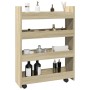 Narrow storage cart 4 levels oak Sonoma wood by , Kitchen and dining carts - Ref: Foro24-855261, Price: 57,83 €, Discount: %