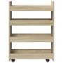 Narrow storage cart 4 levels oak Sonoma wood by , Kitchen and dining carts - Ref: Foro24-855261, Price: 55,99 €, Discount: %