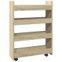 Narrow storage cart 4 levels oak Sonoma wood by , Kitchen and dining carts - Ref: Foro24-855261, Price: 55,99 €, Discount: %