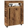 Narrow bathroom cabinet with aged wood and wheels by , Lockers and storage cabinets - Ref: Foro24-855275, Price: 108,27 €, Di...