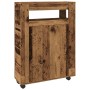 Narrow bathroom cabinet with aged wood and wheels by , Lockers and storage cabinets - Ref: Foro24-855275, Price: 108,27 €, Di...