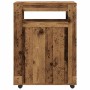 Narrow bathroom cabinet with aged wood and wheels by , Lockers and storage cabinets - Ref: Foro24-855275, Price: 108,27 €, Di...