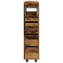 Narrow bathroom cabinet with aged wood and wheels by , Lockers and storage cabinets - Ref: Foro24-855275, Price: 108,27 €, Di...