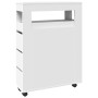 Narrow bathroom cabinet with wheels, engineered wood, white by , Lockers and storage cabinets - Ref: Foro24-855268, Price: 11...