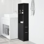 Narrow bathroom cabinet with wheels, engineered wood, black by , Lockers and storage cabinets - Ref: Foro24-855296, Price: 95...