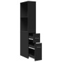 Narrow bathroom cabinet with wheels, engineered wood, black by , Lockers and storage cabinets - Ref: Foro24-855296, Price: 95...