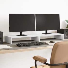 Wooden screen stand, white, 100x27x10 cm by , Computer bases and risers - Ref: Foro24-854652, Price: 28,64 €, Discount: %