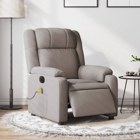 Sillón reclinable de masaje eléctrico tela gris taupe de , Sillones - Ref: Foro24-3205198, Precio: 276,62 €, Descuento: %