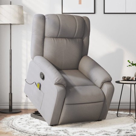 Reclining massage chair with lift in gray taupe fabric by , Armchairs - Ref: Foro24-3205222, Price: 296,37 €, Discount: %