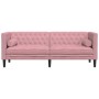 Dreisitzer Chesterfield-Sofa mit rosa Samtkissen. von , Sofas - Ref: Foro24-372696, Preis: 300,48 €, Rabatt: %