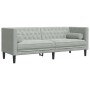 Chesterfield sofa set with 3 light gray velvet cushions. by , Sofas - Ref: Foro24-3209281, Price: 739,50 €, Discount: %